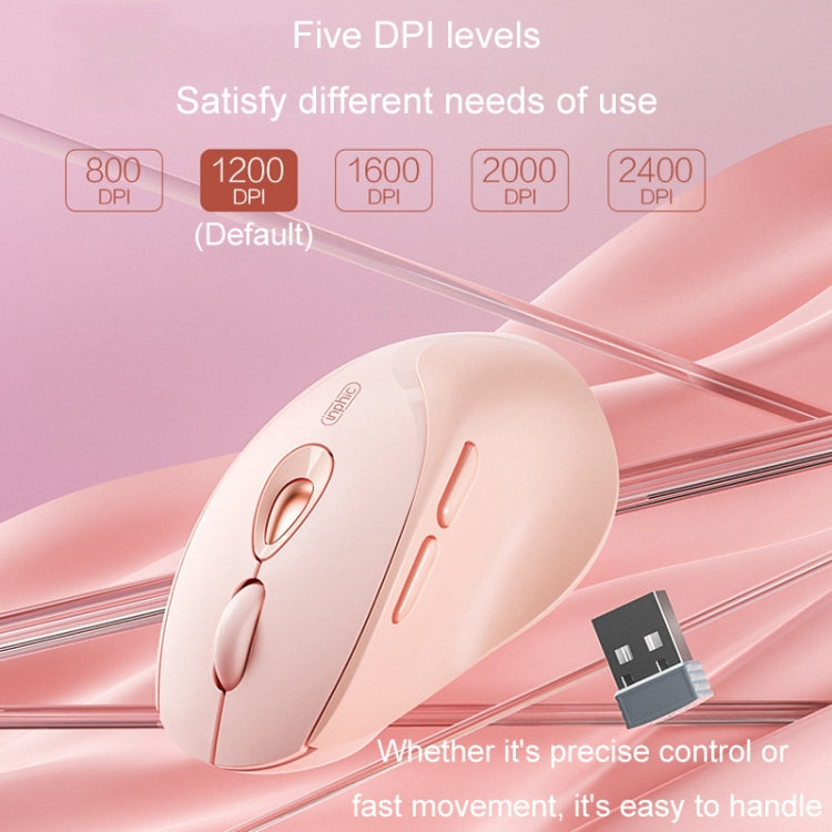 Inphic DR801 2.4G+Bluetooth 5.0/4.0 Wireless Mouse USB Tri-Mode Mute Rechargeable Girls Office Home Gaming Mouse - Pink