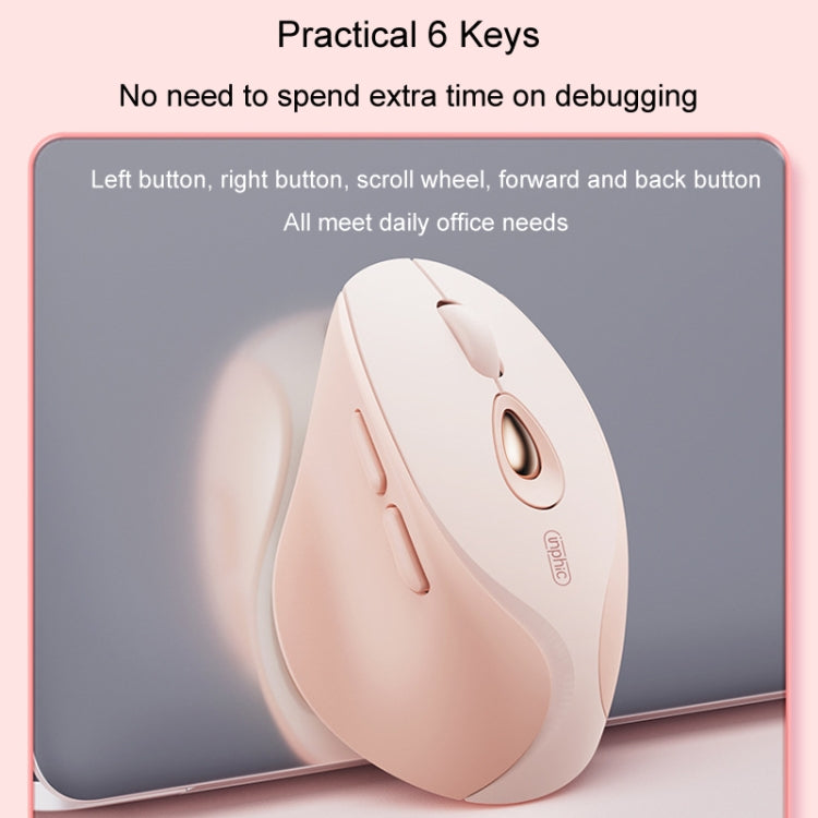 Inphic DR801 2.4G+Bluetooth 5.0/4.0 Wireless Mouse USB Tri-Mode Mute Rechargeable Girls Office Home Gaming Mouse - Pink