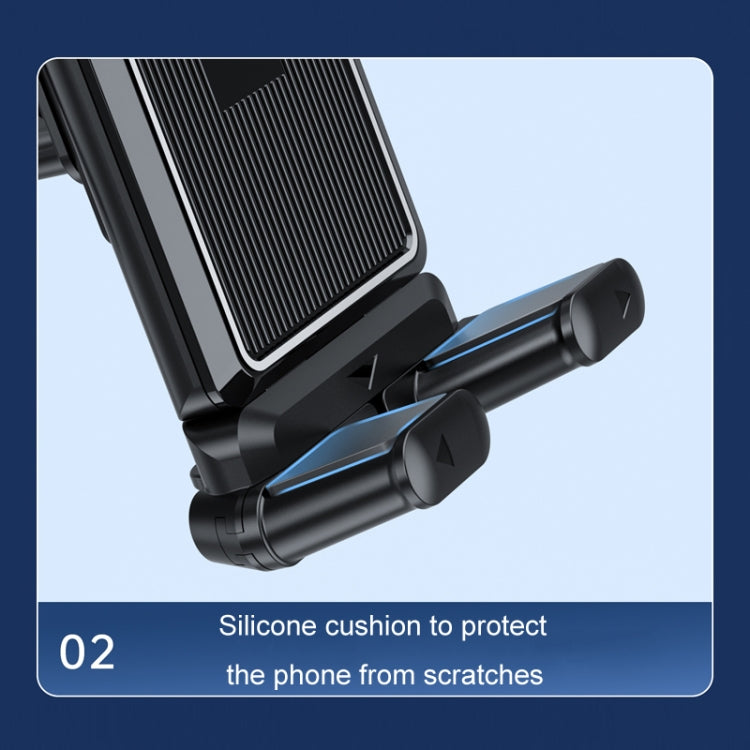 Car Air Conditioner Vent Folding Screen Cell Phone Tablet Universal Bracket - Black
