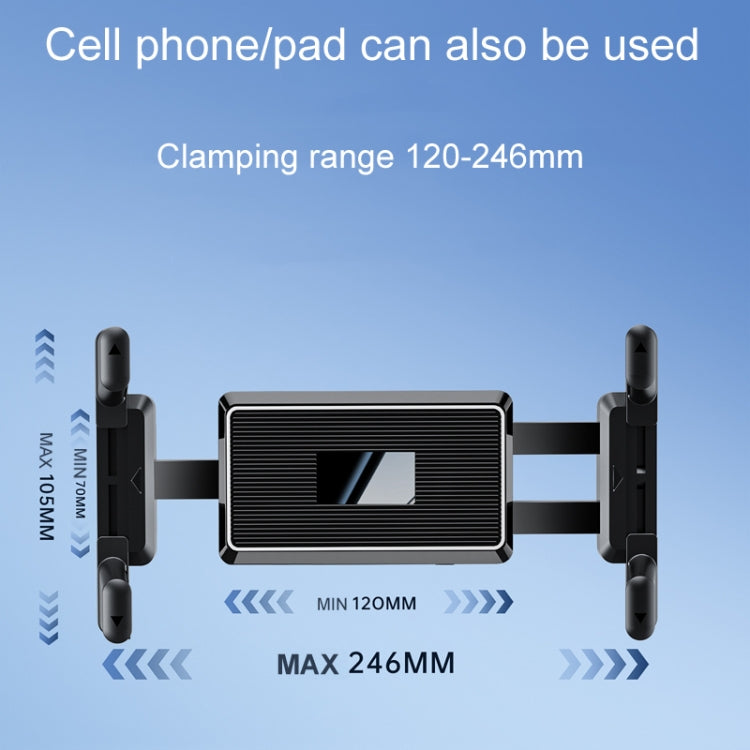 Car Air Conditioner Vent Folding Screen Cell Phone Tablet Universal Bracket - Black