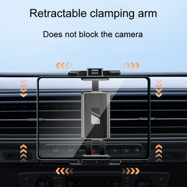 Car Air Conditioner Vent Folding Screen Cell Phone Tablet Universal Bracket - Black