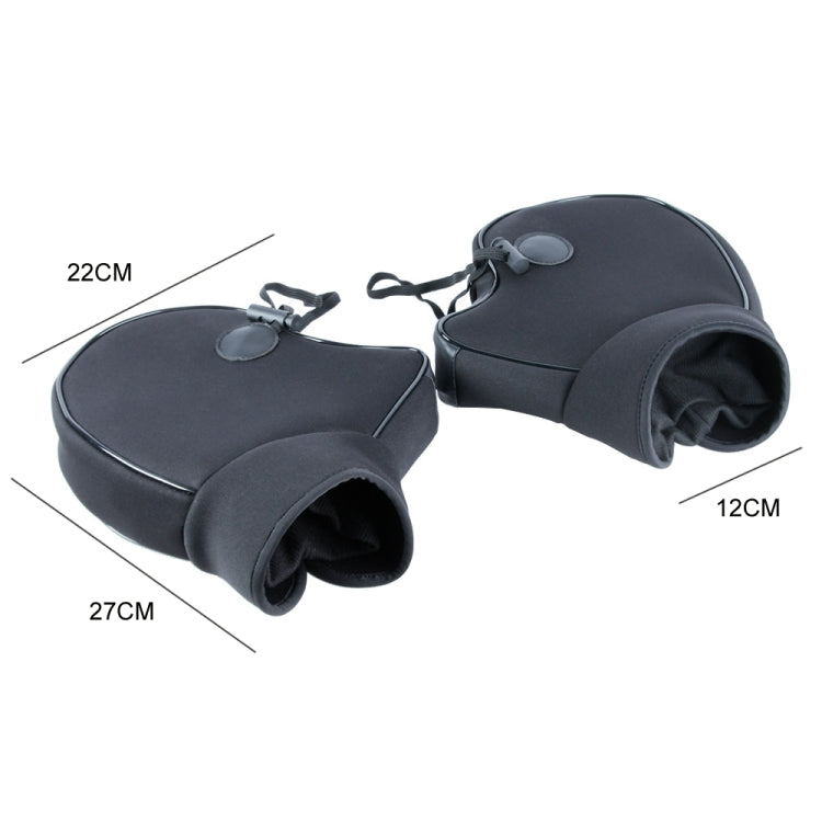 Motorcycle Riding Velvet Warm Grip Gloves - Black