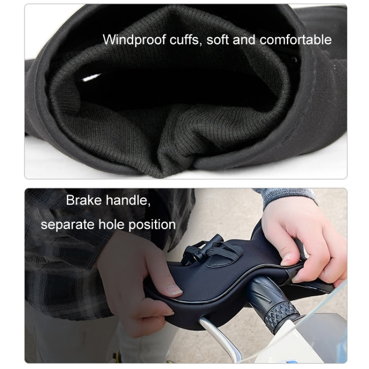 Motorcycle Riding Velvet Warm Grip Gloves - Black