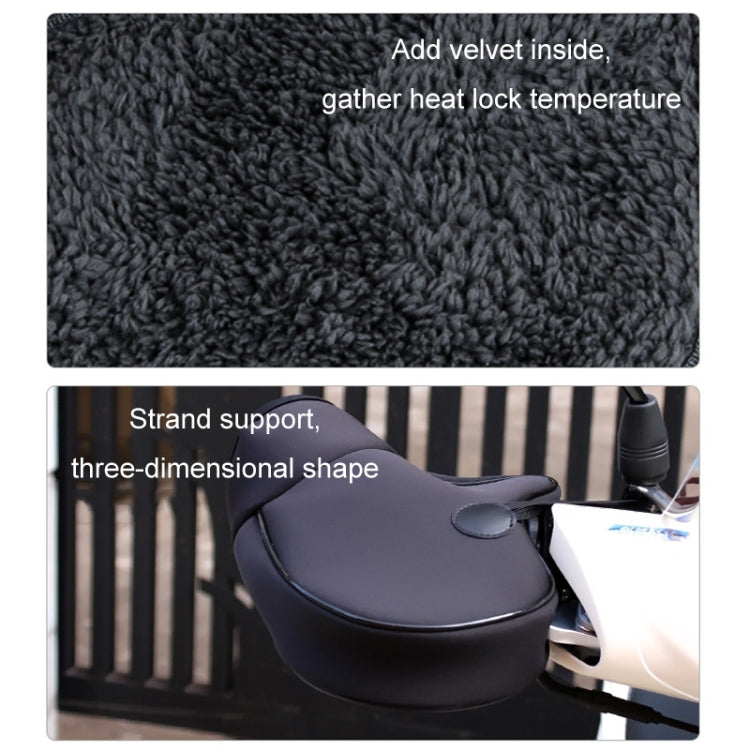 Motorcycle Riding Velvet Warm Grip Gloves - Black