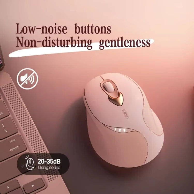 Inphic M8P 2.4G Wireless Mouse USB Mute Charging Girls Office Portable Ergonomic Mouse With Power Display - Milk Tea Color