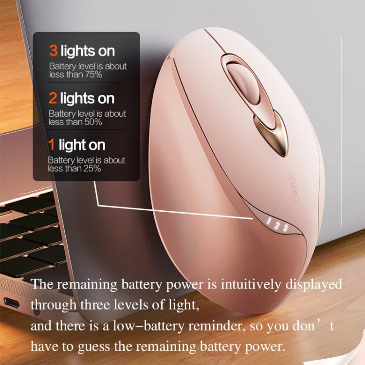 Inphic M8P 2.4G Wireless Mouse USB Mute Charging Girls Office Portable Ergonomic Mouse With Power Display - Milk Tea Color