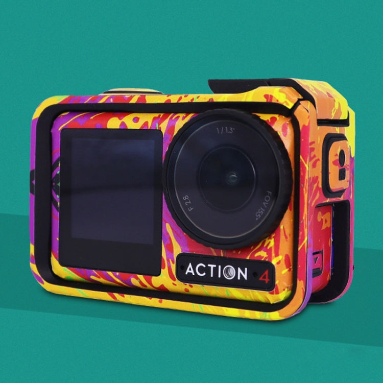 For DJI Action 4 Motion Camera Stickers All Inclusive Photo Frame Color Changing Stickers Accessories, Style: AC4-11 Circuit Red