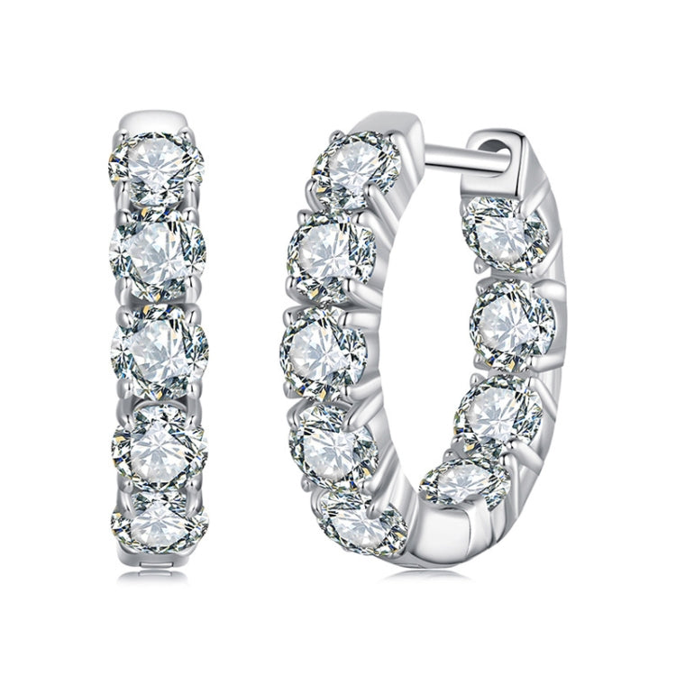 S925 Sterling Silver Platinum-plated Shining Moissanite Earrings - MSE069