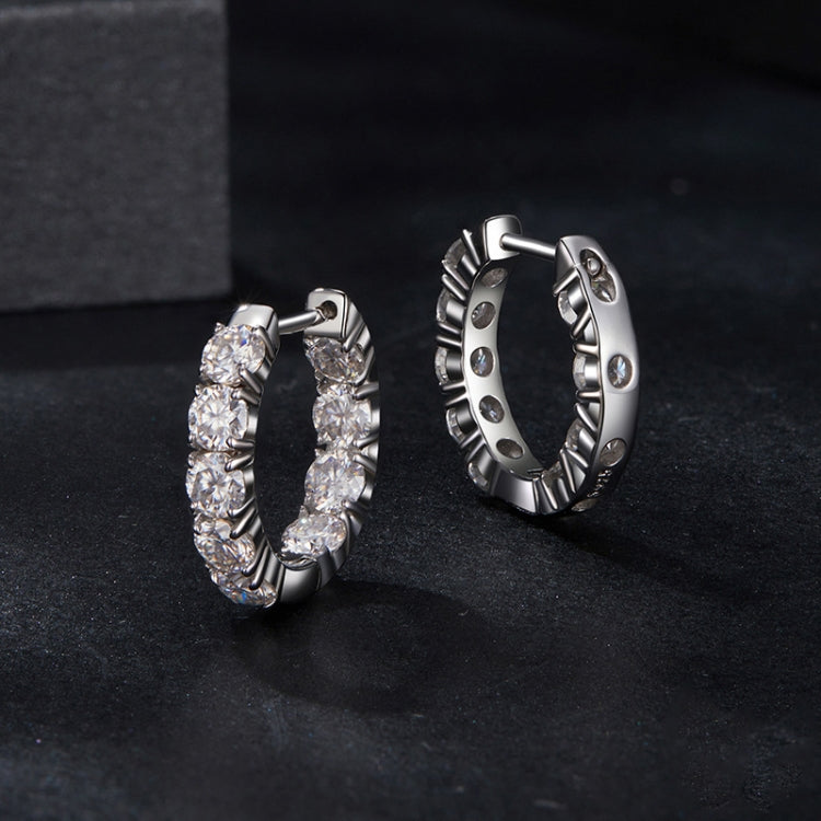 S925 Sterling Silver Platinum-plated Shining Moissanite Earrings - MSE069