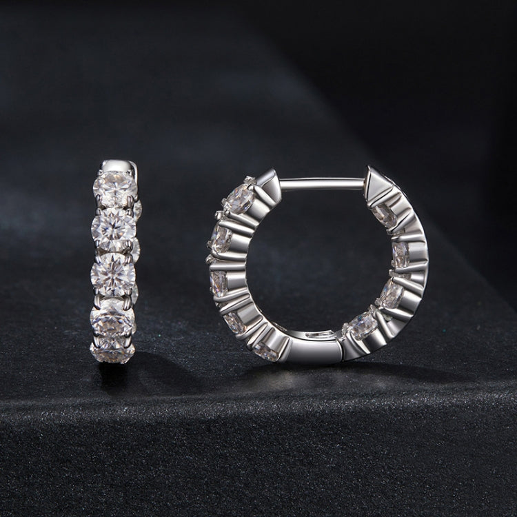 S925 Sterling Silver Platinum-plated Shining Moissanite Earrings - MSE069