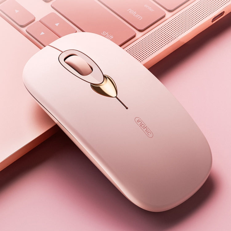 Inphic Q8 Gen 2 Bluetooth Mouse Wireless Silent Charging Office Business Girls Laptop Mouse - Milk Tea Color