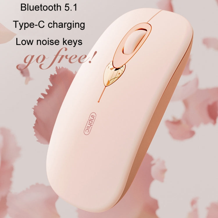 Inphic Q8 Gen 2 Bluetooth Mouse Wireless Silent Charging Office Business Girls Laptop Mouse - Milk Tea Color