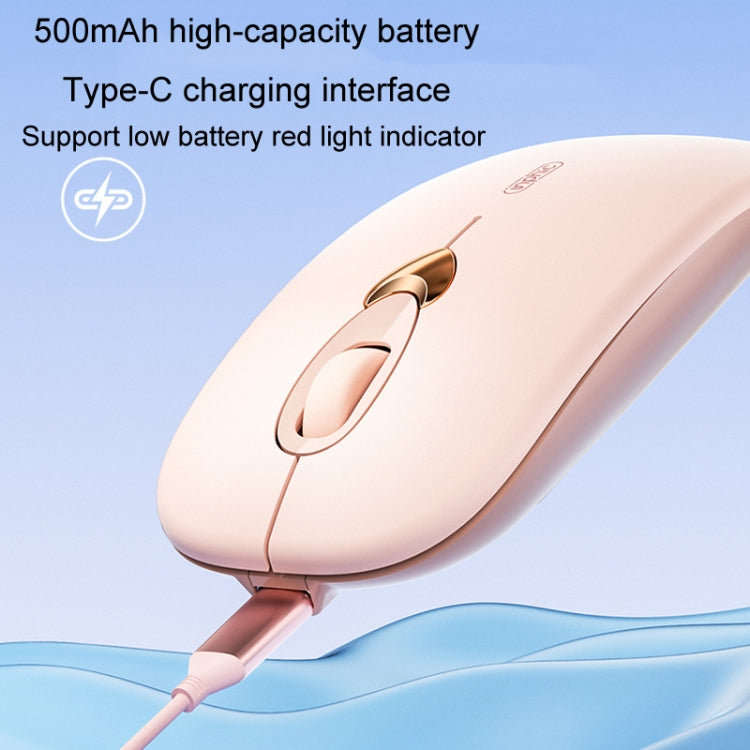 Inphic Q8 Gen 2 Bluetooth Mouse Wireless Silent Charging Office Business Girls Laptop Mouse - Milk Tea Color