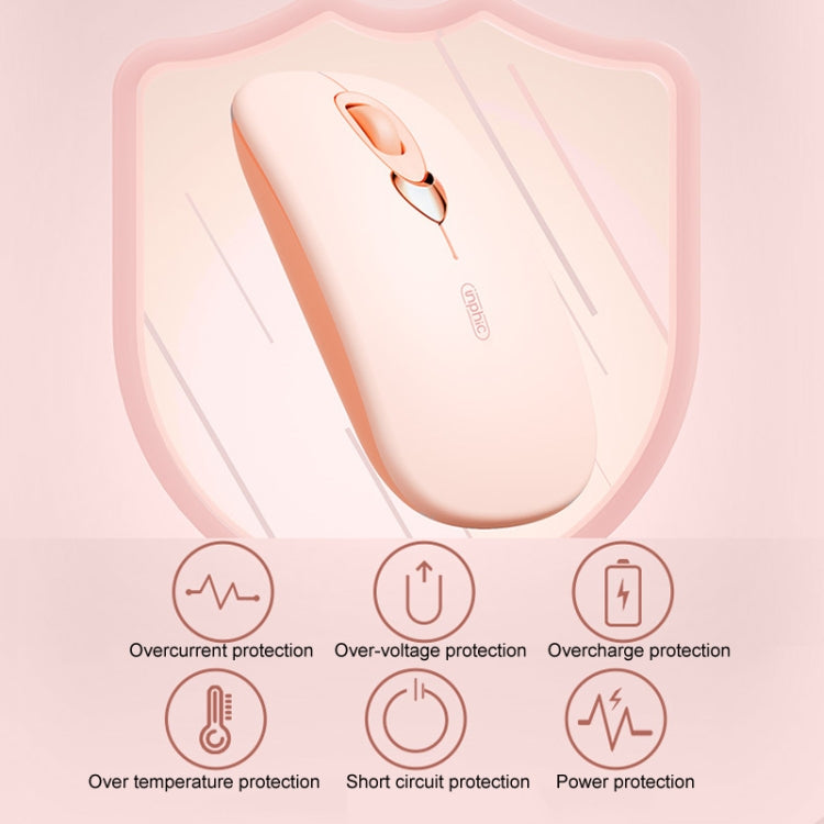 Inphic Q8 Gen 2 Bluetooth Mouse Wireless Silent Charging Office Business Girls Laptop Mouse - Milk Tea Color