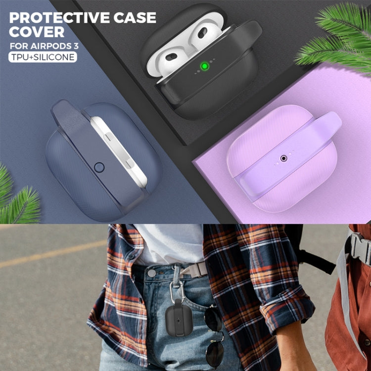 For AirPods 3 AhaStyle PT179 TPU+Silicone Split Protective Case