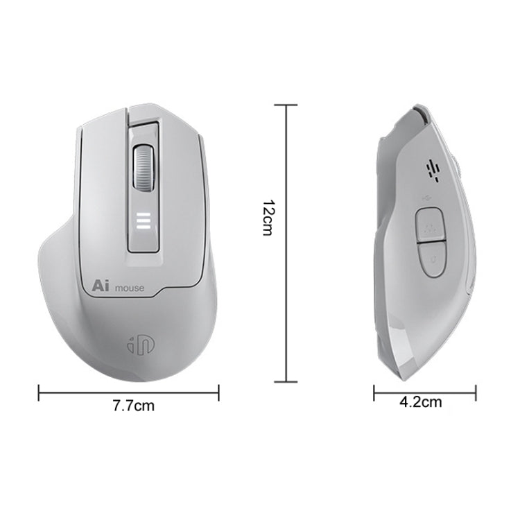 Inphic S6 Voice Mouse Wireless Bluetooth Dual-mode Charging Silent Smart Voice Controlled Typing AI Office Home Mouse - Gray