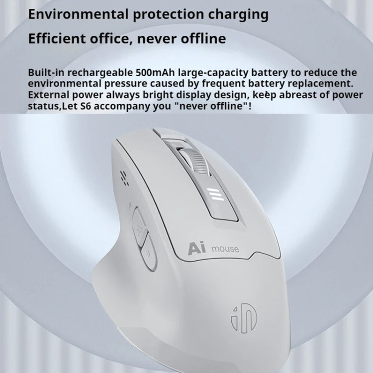 Inphic S6 Voice Mouse Wireless Bluetooth Dual-mode Charging Silent Smart Voice Controlled Typing AI Office Home Mouse - Gray