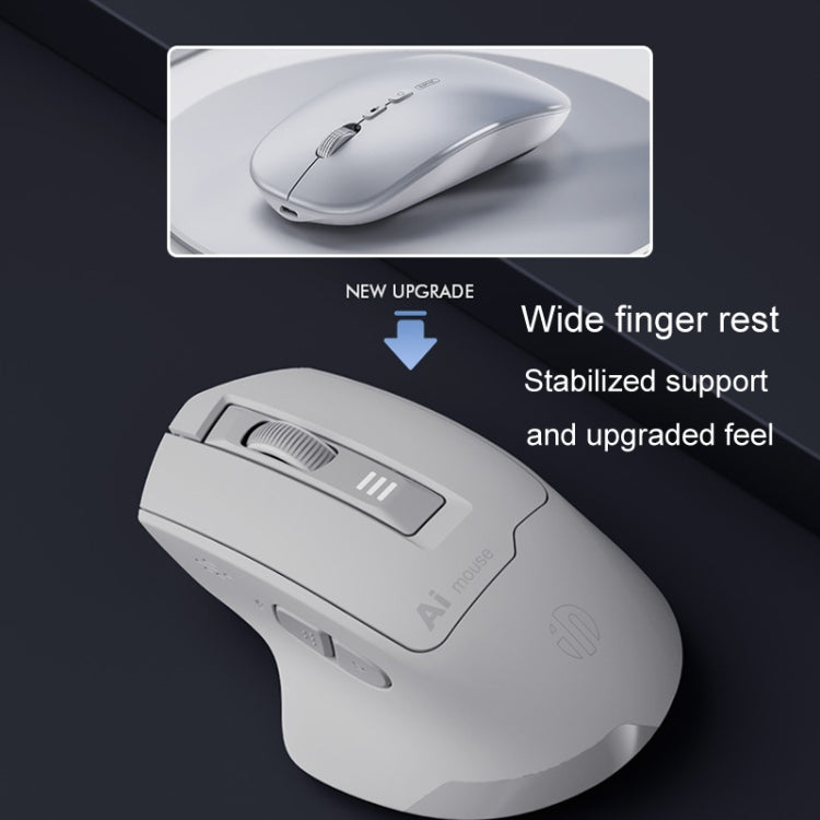 Inphic S6 Voice Mouse Wireless Bluetooth Dual-mode Charging Silent Smart Voice Controlled Typing AI Office Home Mouse - Gray