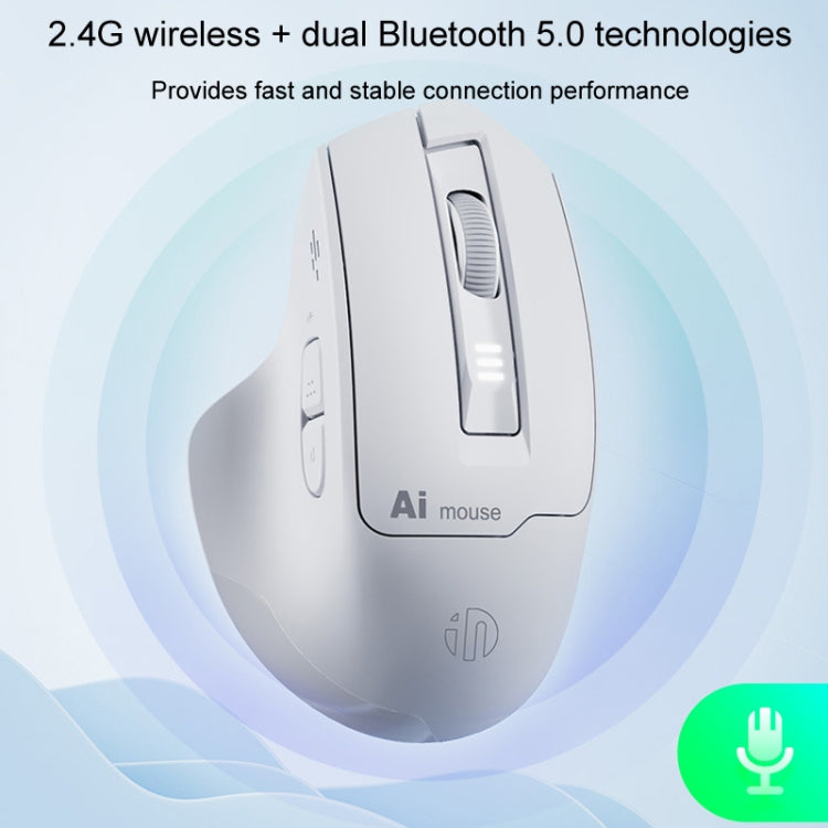 Inphic S6 Voice Mouse Wireless Bluetooth Dual-mode Charging Silent Smart Voice Controlled Typing AI Office Home Mouse - Gray