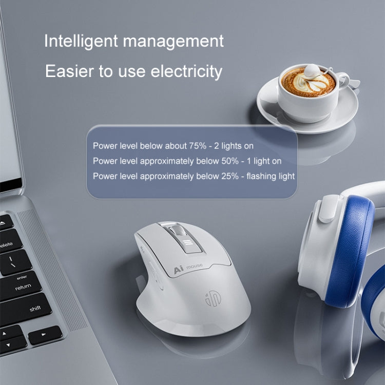 Inphic S6 Voice Mouse Wireless Bluetooth Dual-mode Charging Silent Smart Voice Controlled Typing AI Office Home Mouse - Gray