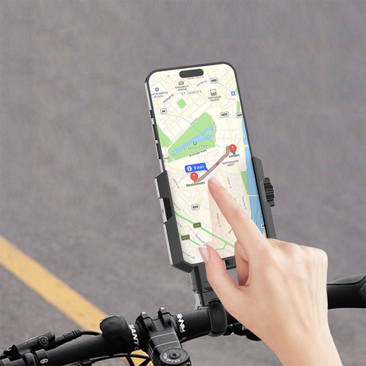 Bicycle Mountain Bike Riding Shockproof Navigation Cell Phone Holder - Black