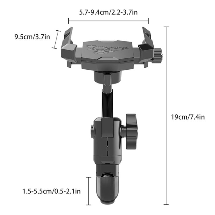 Bicycle Mountain Bike Riding Shockproof Navigation Cell Phone Holder - Black
