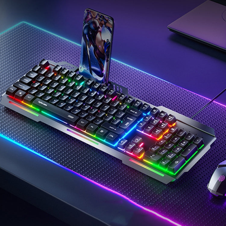 Inphic K2 104-Keys Wired Gaming Keyboard USB Quiet Office Metal Panel Mechanical Keyboard With 7 Color Backlit - Gray
