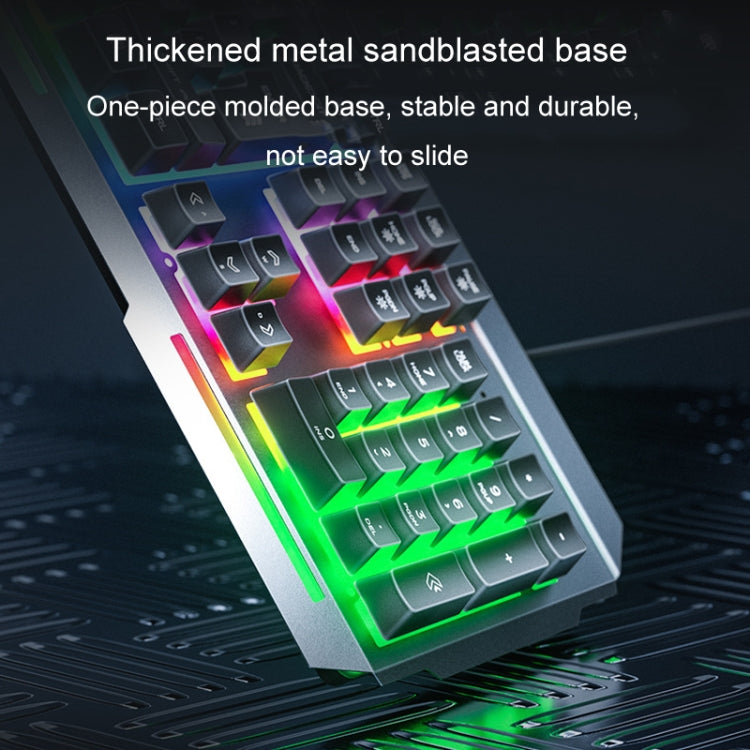 Inphic K2 104-Keys Wired Gaming Keyboard USB Quiet Office Metal Panel Mechanical Keyboard With 7 Color Backlit - Gray