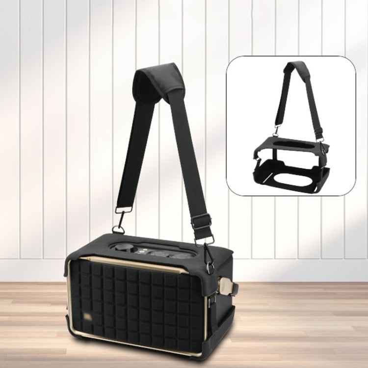 For JBL Authentics 300 Speaker EVA Protective Cover Portable Case With Shoulder Strap - Black