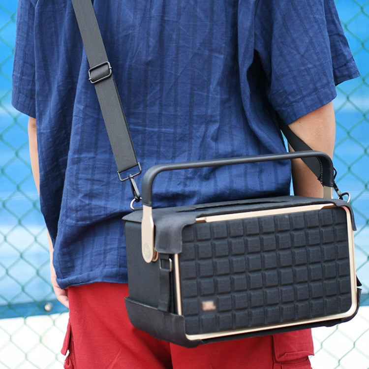 For JBL Authentics 300 Speaker EVA Protective Cover Portable Case With Shoulder Strap - Black