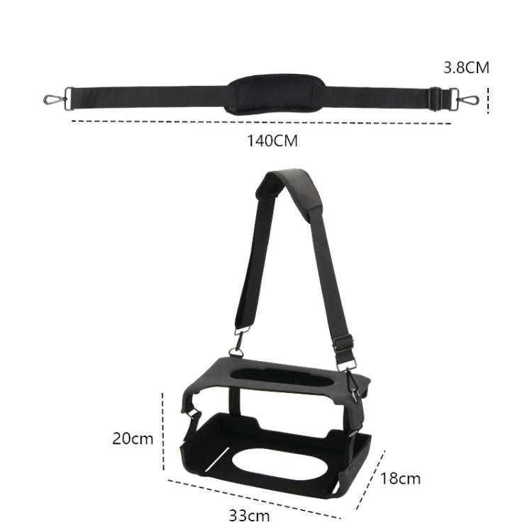For JBL Authentics 300 Speaker EVA Protective Cover Portable Case With Shoulder Strap - Black