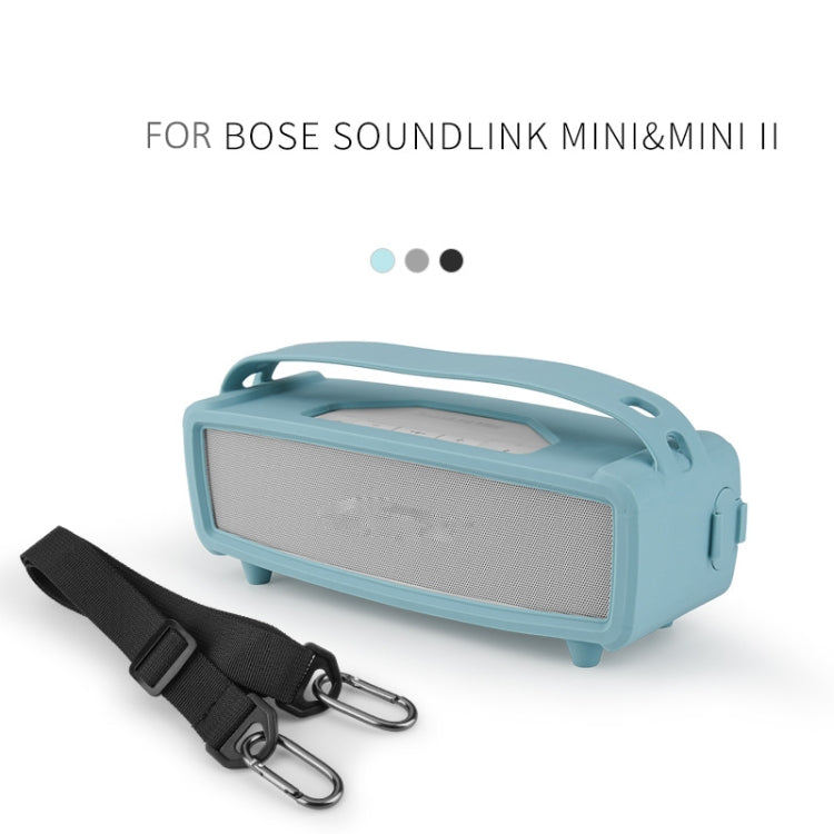 For Bose SoundLink Mini 1/2 Speaker Silicone Cover With Shoulder Strap Carrying Case