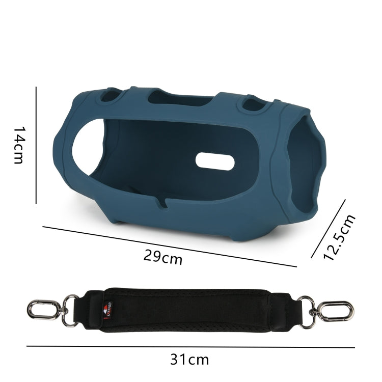 For JBL Xtreme 4 Speaker Silicone Case with Decompression Carrying Strap Portable Protective Shell