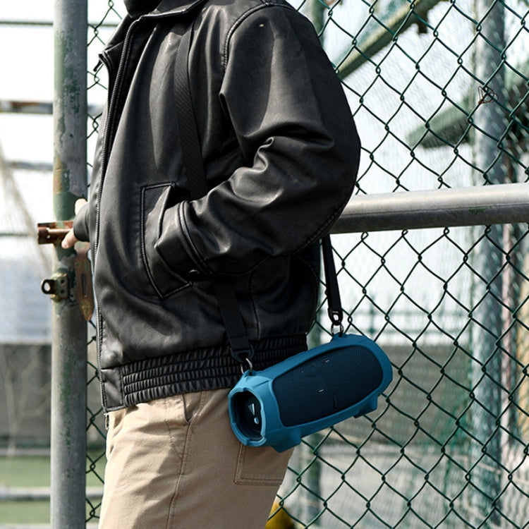 For JBL Charge 5 Speaker Silicone Case with Shoulder Strap Carrying Bag
