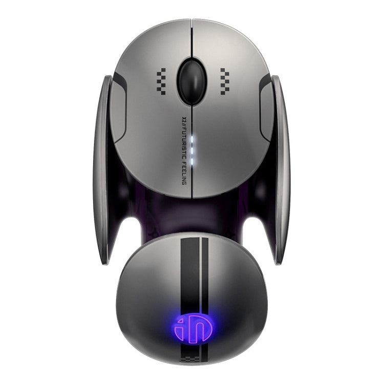 Inphic X2 Bluetooth Wireless Mouse Tri-Mode Silent Rechargeable Office Gaming Laptop Mouse - Liquid Metal Gray