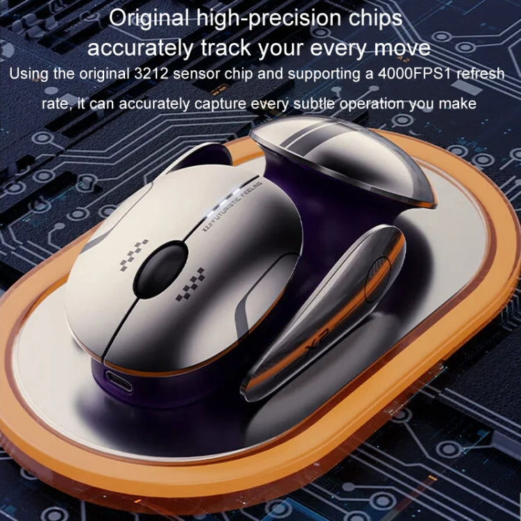 Inphic X2 Bluetooth Wireless Mouse Tri-Mode Silent Rechargeable Office Gaming Laptop Mouse - Liquid Metal Gray