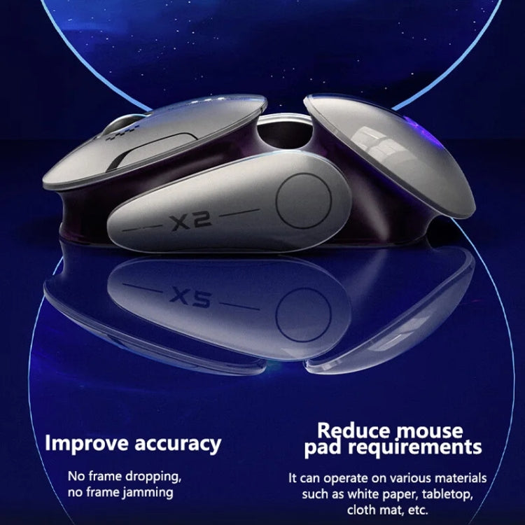 Inphic X2 Bluetooth Wireless Mouse Tri-Mode Silent Rechargeable Office Gaming Laptop Mouse - Liquid Metal Gray