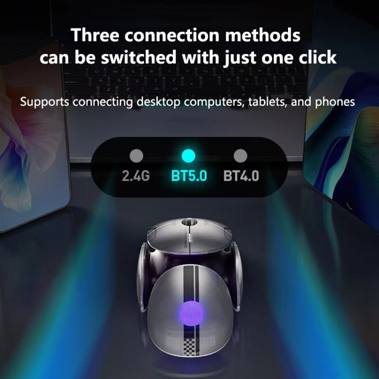Inphic X2 Bluetooth Wireless Mouse Tri-Mode Silent Rechargeable Office Gaming Laptop Mouse - Liquid Metal Gray