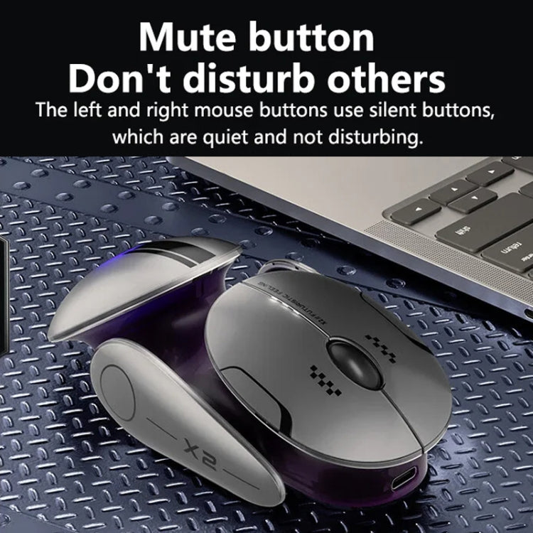Inphic X2 Bluetooth Wireless Mouse Tri-Mode Silent Rechargeable Office Gaming Laptop Mouse - Liquid Metal Gray