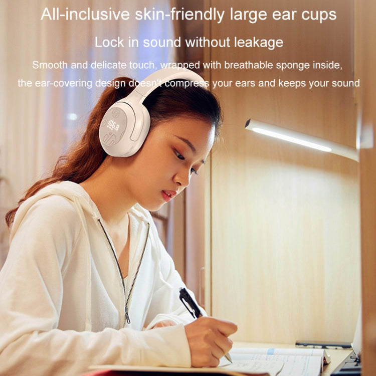 Inphic H1S Bluetooth Wireless Headphones Headset FM Listening Exam Hi-Res Audio Earphones - Khaki