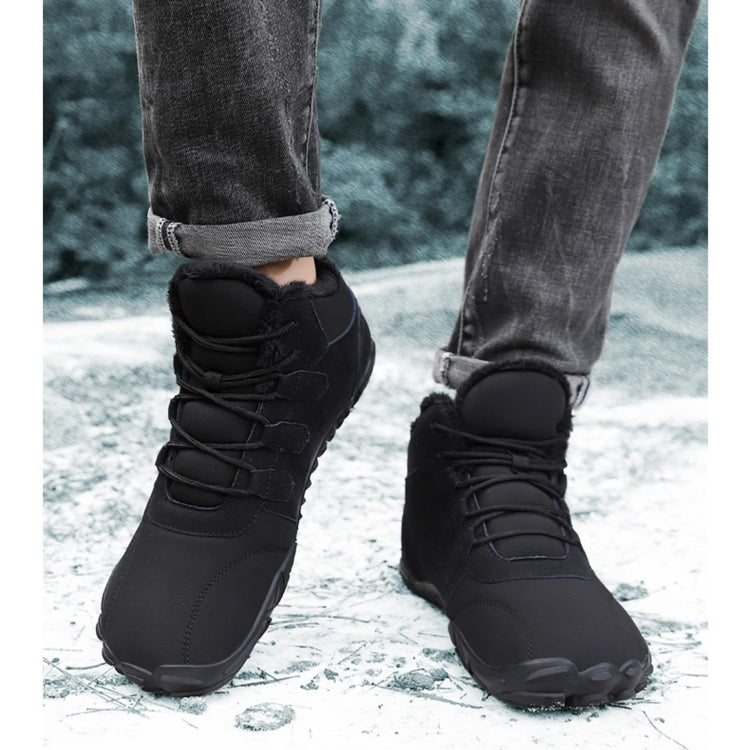 Warm Fur Lined Hiking Sneakers Waterproof Non Slip Snow Boot For Men and Women, Size: 41