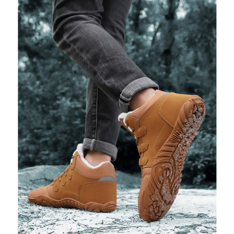 Warm Fur Lined Hiking Sneakers Waterproof Non Slip Snow Boot For Men and Women, Size: 42