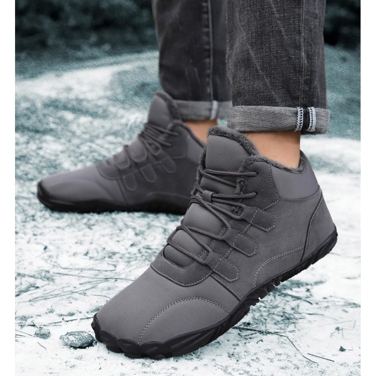 Warm Fur Lined Hiking Sneakers Waterproof Non Slip Snow Boot For Men and Women, Size: 46