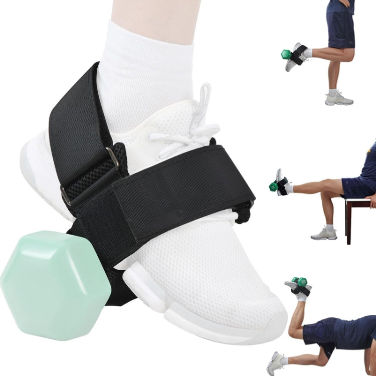 Adjustable Strength Training Weightlifting Straps Ankle Dumbbell Bands - Black