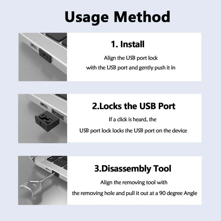 Computer USB 2.0/3.0 Sealing Lock Removable Dust Plug, Color: Red 2 Plug+1 Key