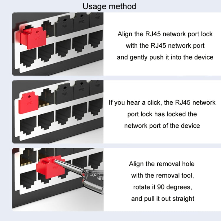 RJ45 Network Port Removable Safety Plug Dustproof Port Lock, Color: Transparent 2 Plug+1 Key Outer Cover