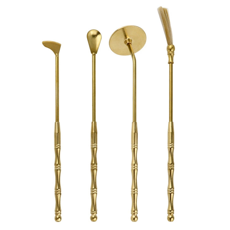 4pcs /Set Brass Incense Making Tools Sandalwood Scoop Shovel Sweeping Ash Pressed Aromatherapy Burning Utensils