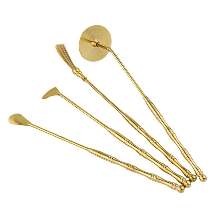 4pcs /Set Brass Incense Making Tools Sandalwood Scoop Shovel Sweeping Ash Pressed Aromatherapy Burning Utensils