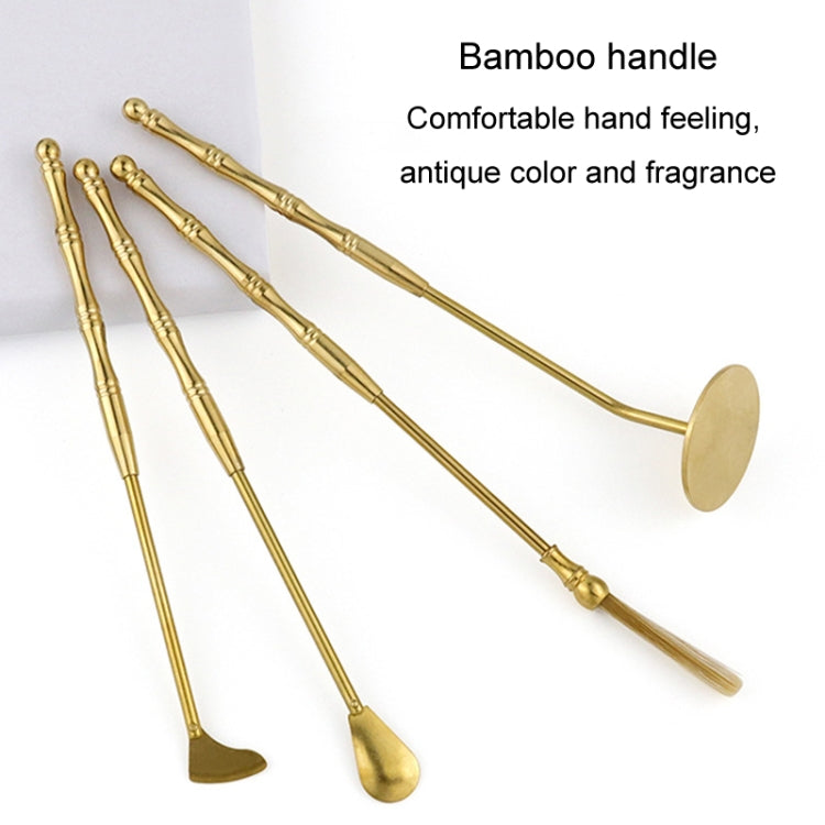 4pcs /Set Brass Incense Making Tools Sandalwood Scoop Shovel Sweeping Ash Pressed Aromatherapy Burning Utensils