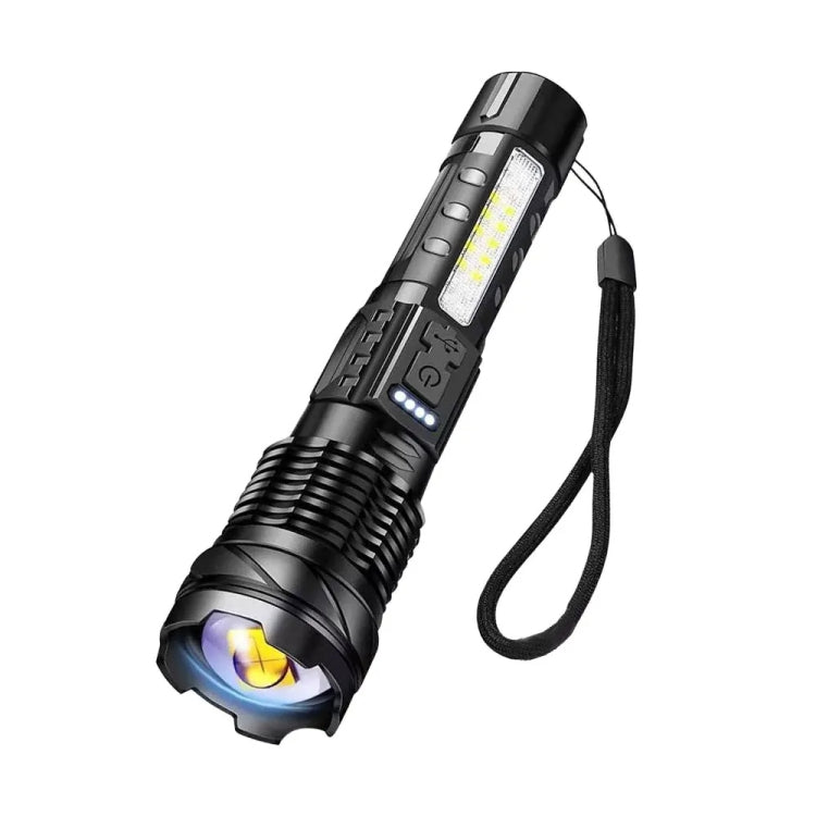 E-SMARTER A76 Telescopic Zoom COB Side Light Strong Light Torch, Style: White Laser